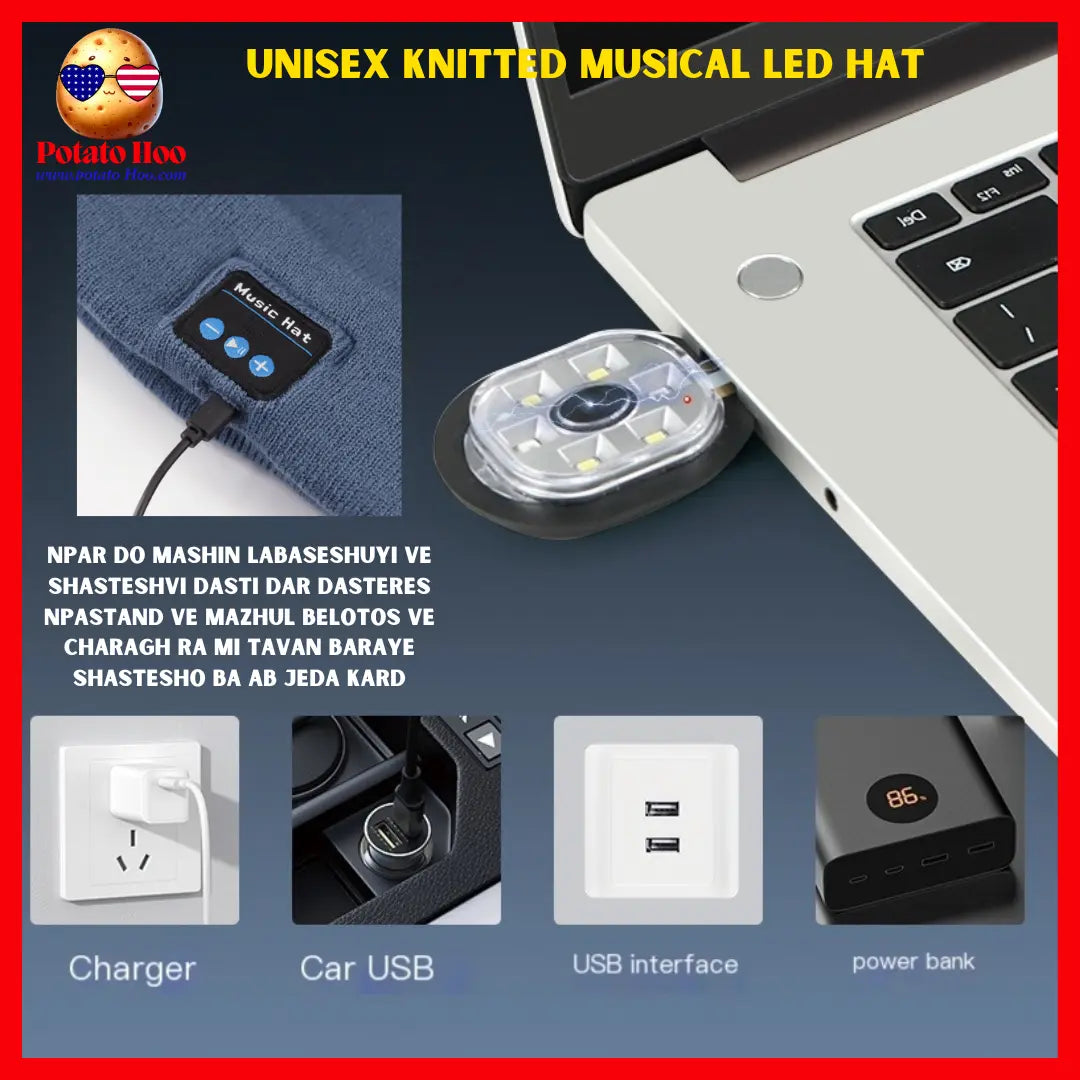 Unisex Knitted Musical LED Hat - My Store